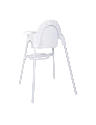 Chaise haute bébé Bolero blanc brillant - réglable et sécurisée