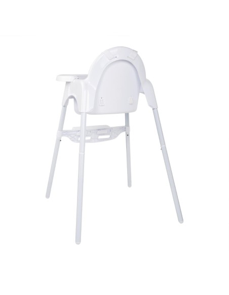 Chaise haute bébé Bolero blanc brillant - réglable et sécurisée