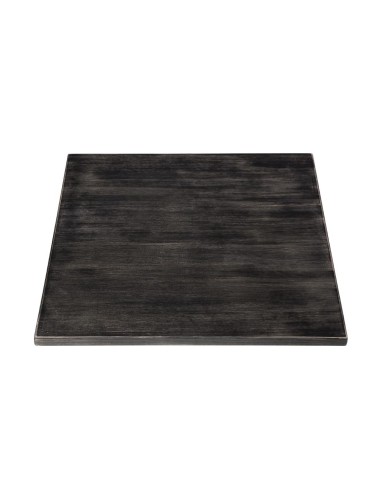 Plateau de table carré pré-percé vintage noir Bolero 700mm
