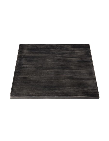 Plateau de table carré pré-percé vintage noir Bolero 700mm