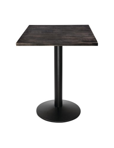 Plateau de table carré pré-percé vintage noir Bolero 700mm