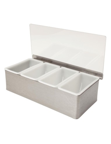 Boîte à compartiments Beaumont 4x568 ml inox - Accessoire bar