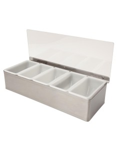 Boîte à compartiments Beaumont inox 5x568 ml - Accessoire bar
