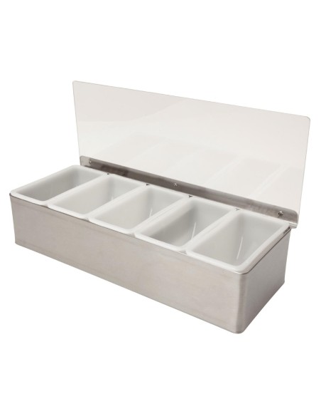 Boîte à compartiments Beaumont inox 5x568 ml - Accessoire bar