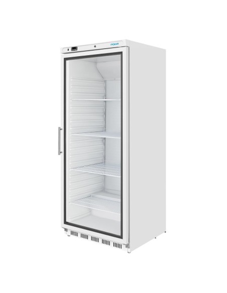 Vitrine réfrigérée Polar 600L blanche - 185W, porte verrouillable