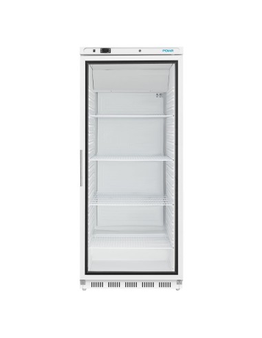 Vitrine réfrigérée Polar 600L blanche - 185W, porte verrouillable