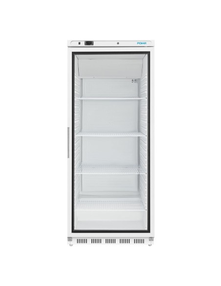 Vitrine réfrigérée Polar 600L blanche - 185W, porte verrouillable