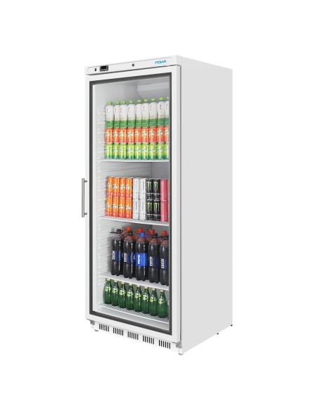 Vitrine réfrigérée Polar 600L blanche - 185W, porte verrouillable