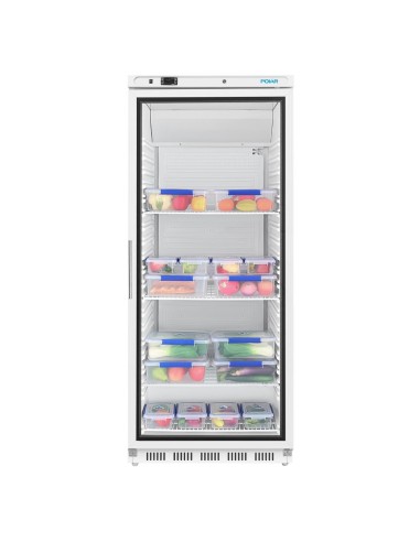 Vitrine réfrigérée Polar 600L blanche - 185W, porte verrouillable