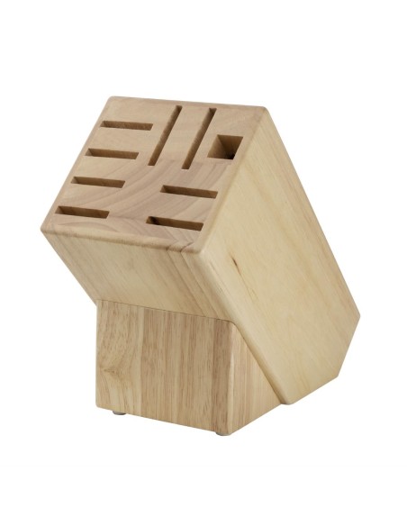 Bloc à couteaux en bois Vogue 9 pièces - rangement professionnel