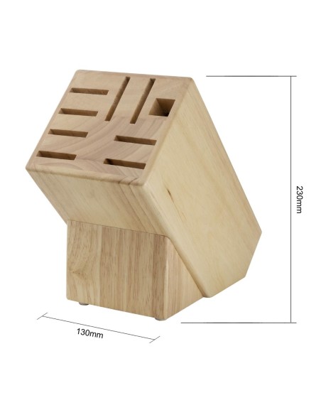 Bloc à couteaux en bois Vogue 9 pièces - rangement professionnel