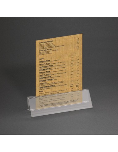 Porte-menu acrylique Olympia A5 - Transparent