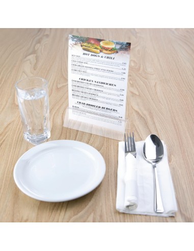 Porte-menu acrylique Olympia A5 - Transparent