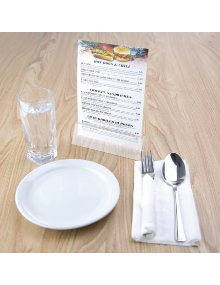 Porte-menu acrylique Olympia A5 - Transparent
