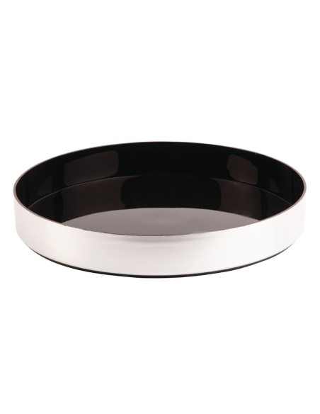 Plateau de bar rond antidérapant Beaumont 330 mm - Argent