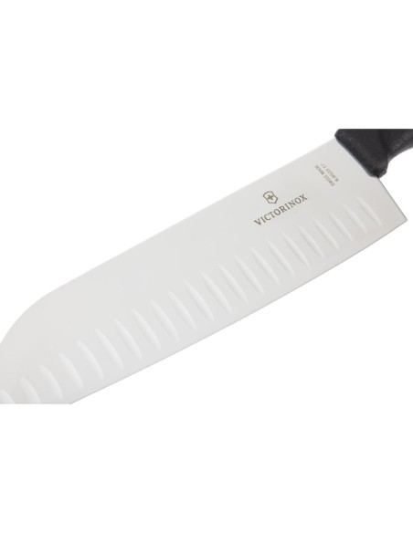 Couteau Santoku alvéolé Victorinox 17cm - Noir