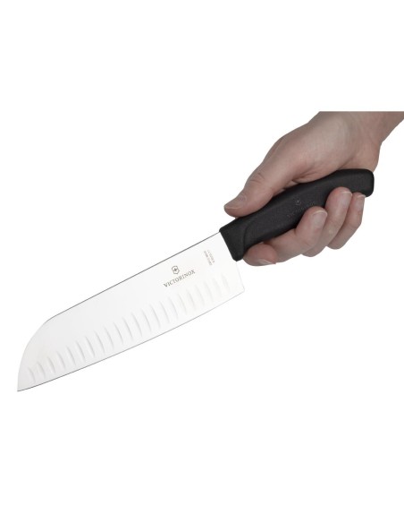 Couteau Santoku alvéolé Victorinox 17cm - Noir