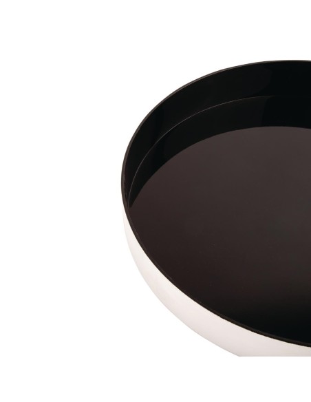 Plateau de bar rond antidérapant Beaumont 330 mm - Argent