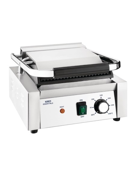 Gril de contact Nisbets Essentials 1,8kW - Plaque rainurée