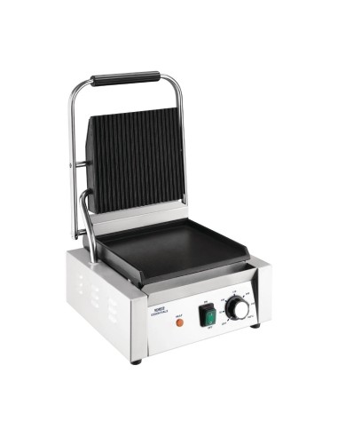 Gril de contact Nisbets Essentials 1,8kW - Plaque rainurée
