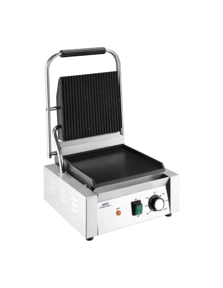 Gril de contact Nisbets Essentials 1,8kW - Plaque rainurée