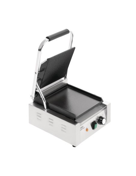 Gril de contact Nisbets Essentials 1,8kW - Plaque rainurée