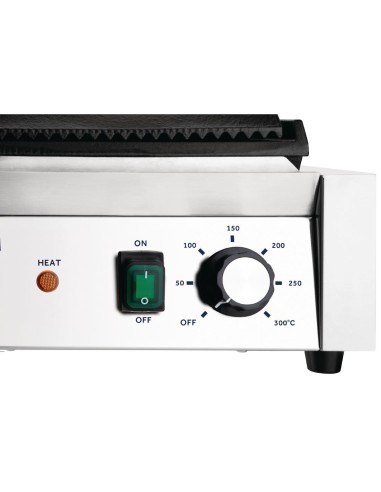 Gril de contact Nisbets Essentials 1,8kW - Plaque rainurée