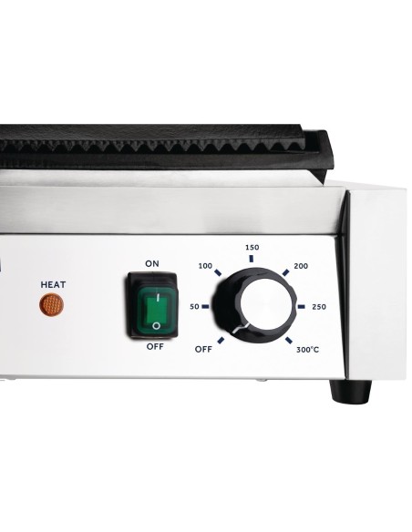 Gril de contact Nisbets Essentials 1,8kW - Plaque rainurée