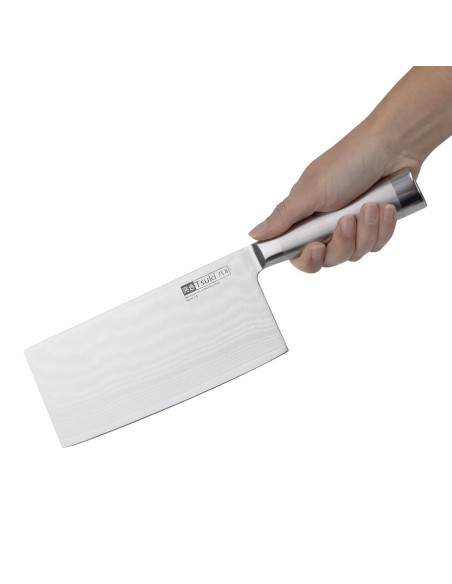 Couperet japonais Series 8 Vogue Tsuki 182mm - acier Damas