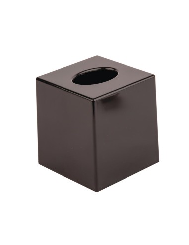 Boîte à mouchoirs carrée noire Bolero