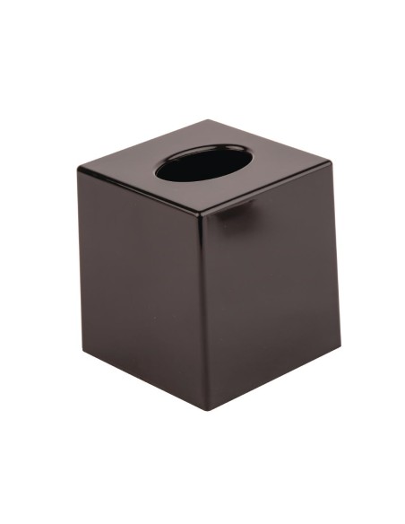 Boîte à mouchoirs carrée noire Bolero