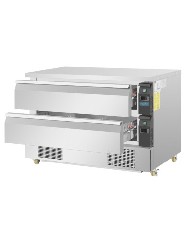 Soubassement double réfrigération Polar 2 tiroirs 6x GN 1/1 - 265 L