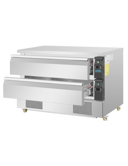 Soubassement double réfrigération Polar 2 tiroirs 6x GN 1/1 - 265 L