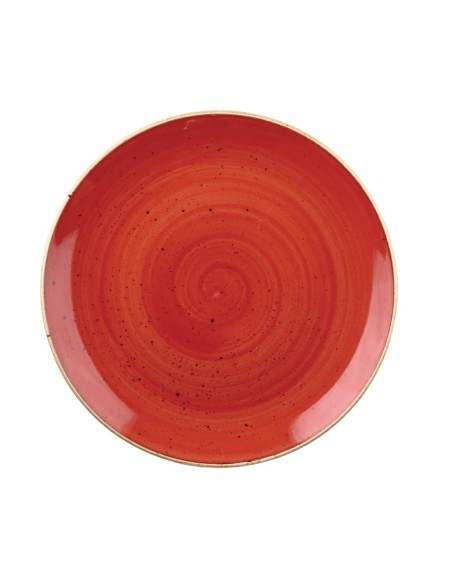 Assiettes coupes rondes Churchill Stonecast Berry Red 248mm - Lot de 12