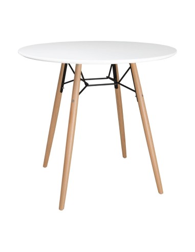 Table ronde blanche Bolero Arlo 798 mm - Design industriel