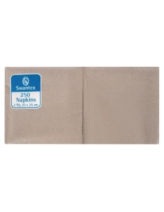 Serviettes cocktail kraft recyclées 250mm - Lot de 2000 Swantex