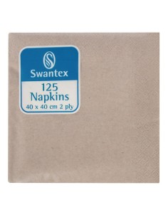 Serviettes déjeuner kraft recyclées 400mm - lot 2000 Swantex