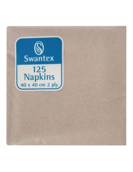 Serviettes déjeuner kraft recyclées 400mm - lot 2000 Swantex