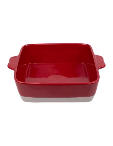 Plat à rôtir rouge et taupe Olympia 4,2 L - Céramique