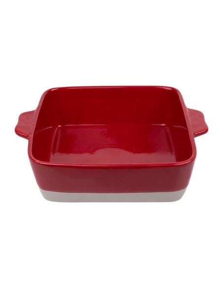 Plat à rôtir rouge et taupe Olympia 4,2 L - Céramique