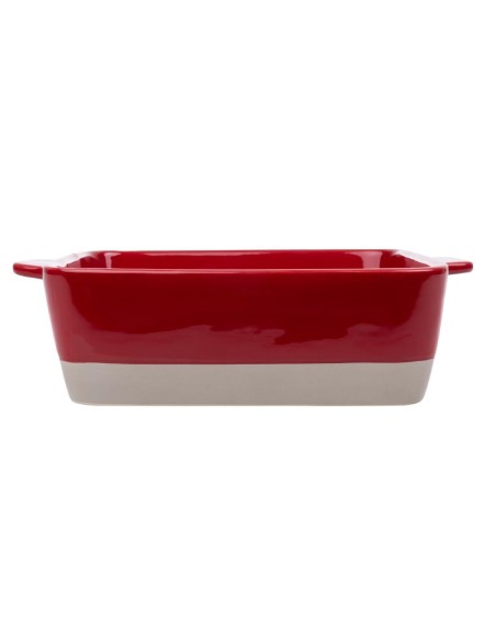 Plat à rôtir rouge et taupe Olympia 4,2 L - Céramique