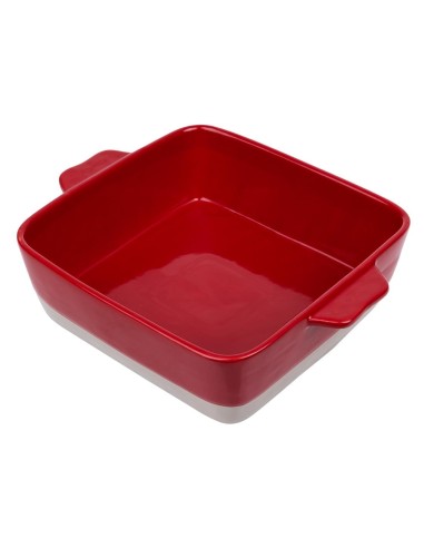 Plat à rôtir rouge et taupe Olympia 4,2 L - Céramique