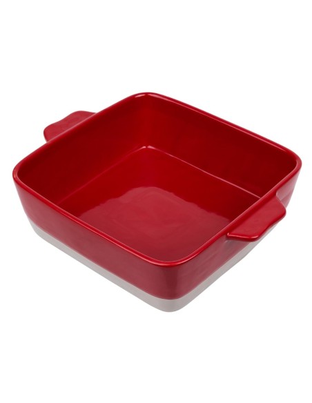 Plat à rôtir rouge et taupe Olympia 4,2 L - Céramique