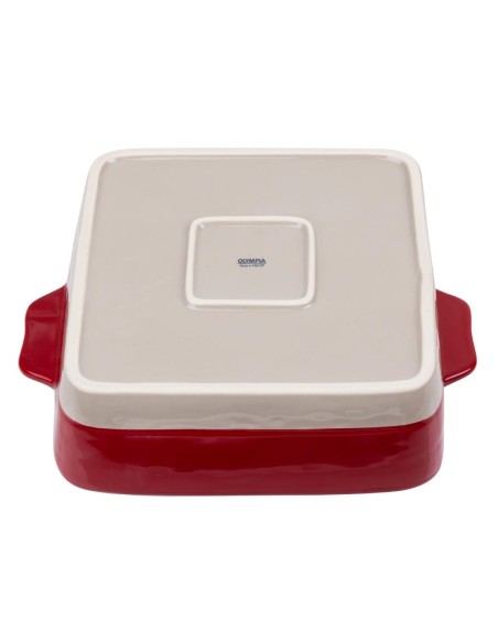 Plat à rôtir rouge et taupe Olympia 4,2 L - Céramique