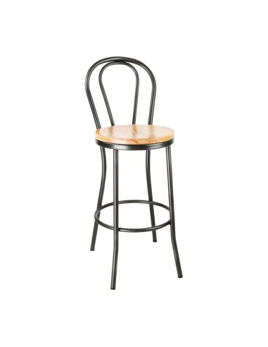 Tabouret haut Bolero Clarisse gris métal - 760 mm