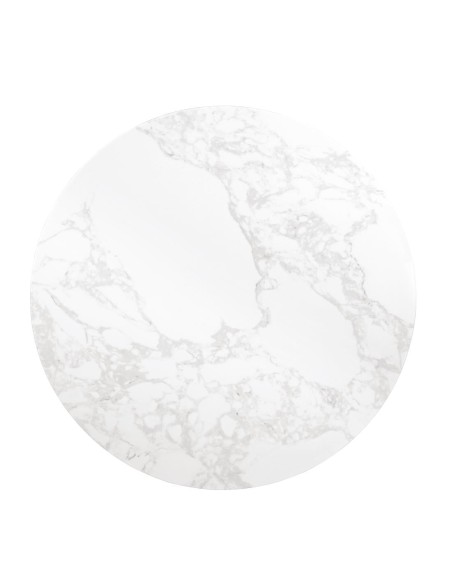 Plateau rond effet marbre blanc 600 mm - Bolero