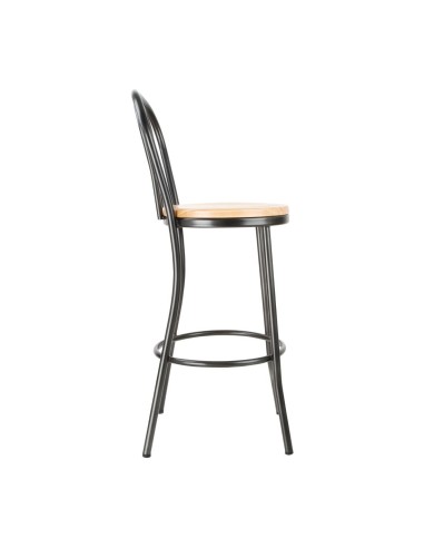 Tabouret haut Bolero Clarisse gris métal - 760 mm