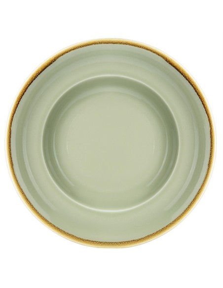 Assiettes à pâtes Olympia Kiln couleur Mousse 250mm - Lot de 4