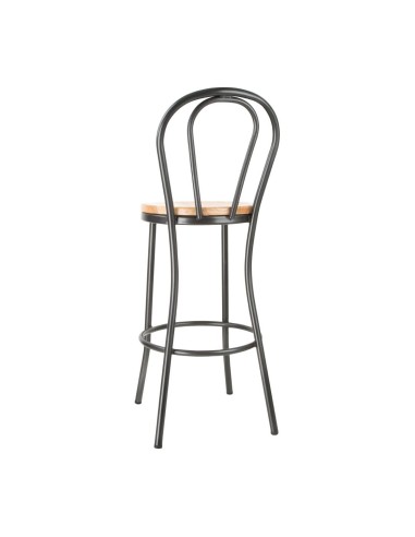 Tabouret haut Bolero Clarisse gris métal - 760 mm