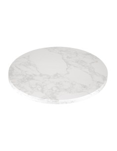Plateau rond effet marbre blanc 600 mm - Bolero 2